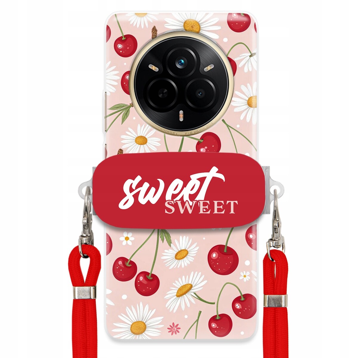 Pouzdro pro Realme 14 Pro 5G Červené vodítko držák Sweet Sweet Višňový Květ