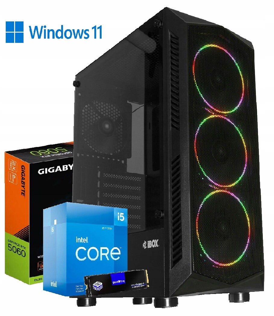 Počítač Nvidia Rtx 5060 8GB, I5 12400F, 32GB DDR4, 960GB Ssd M.2, WIN11