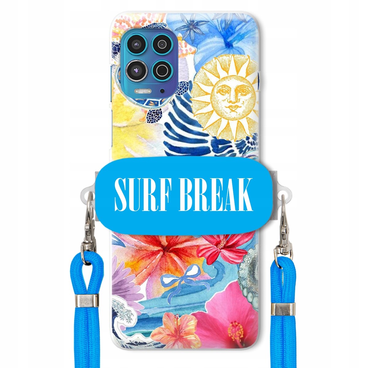 Pouzdro pro Motorola Edge S Crossbody Blue Držák Surf Break Lata
