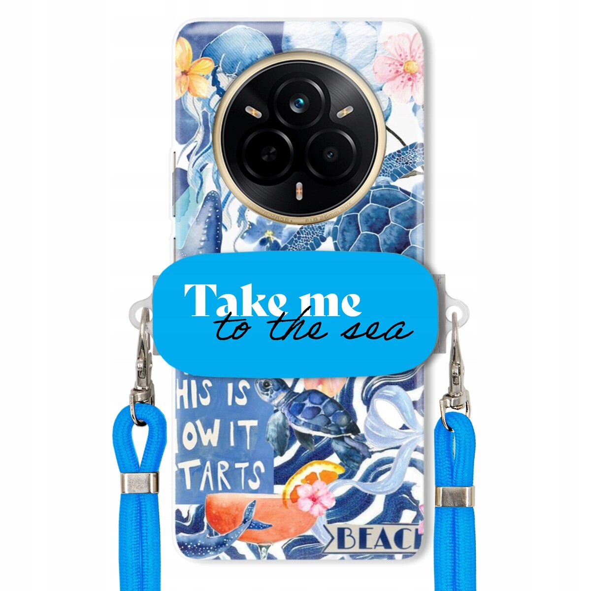 Pouzdro pro Realme 14 Pro 5G Crossbody vodítko Blue Držák Take Me To The Sea