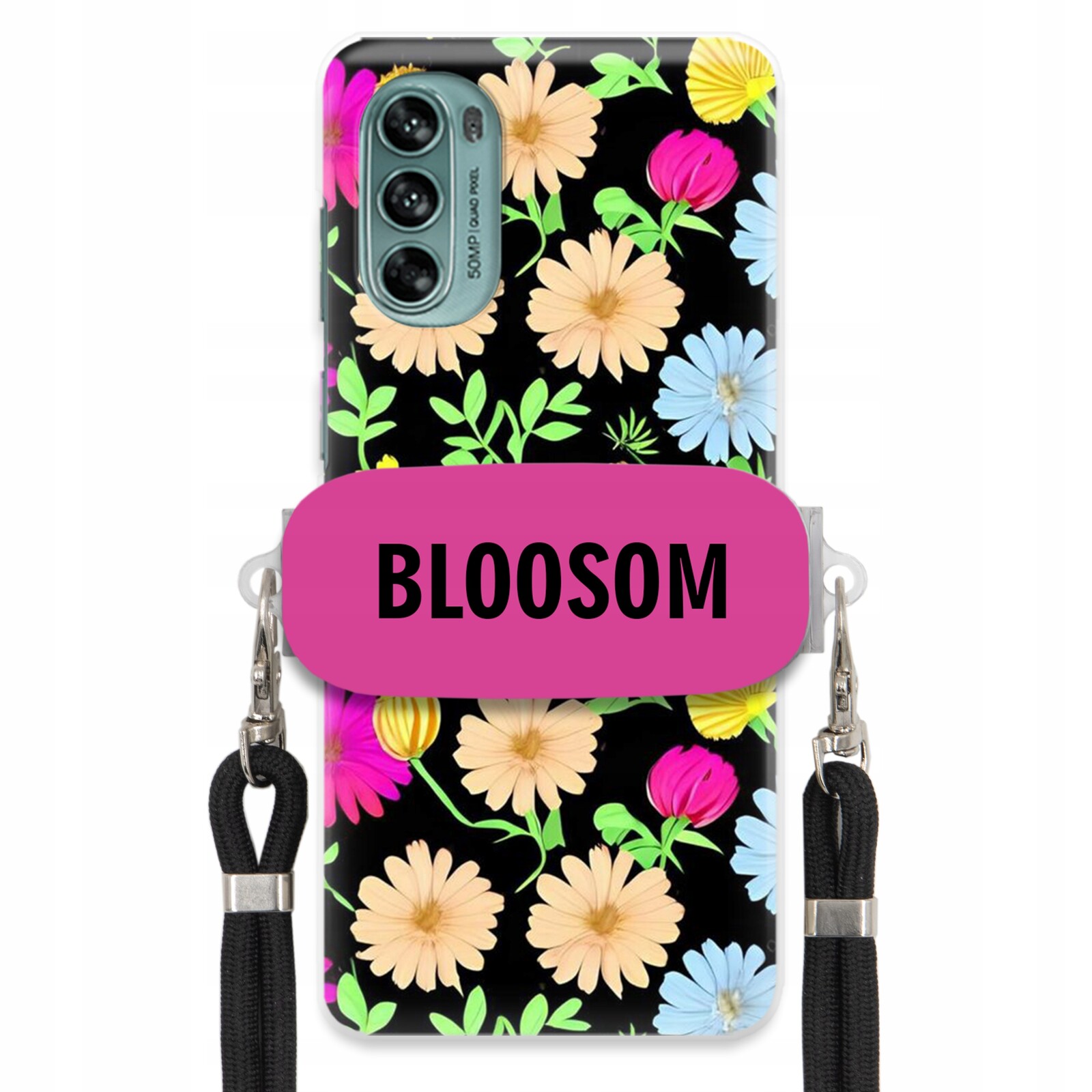 Pouzdro Crossbody Držák Pro Motorola G62 5G Kryt Case Květiny Bloosom Flower