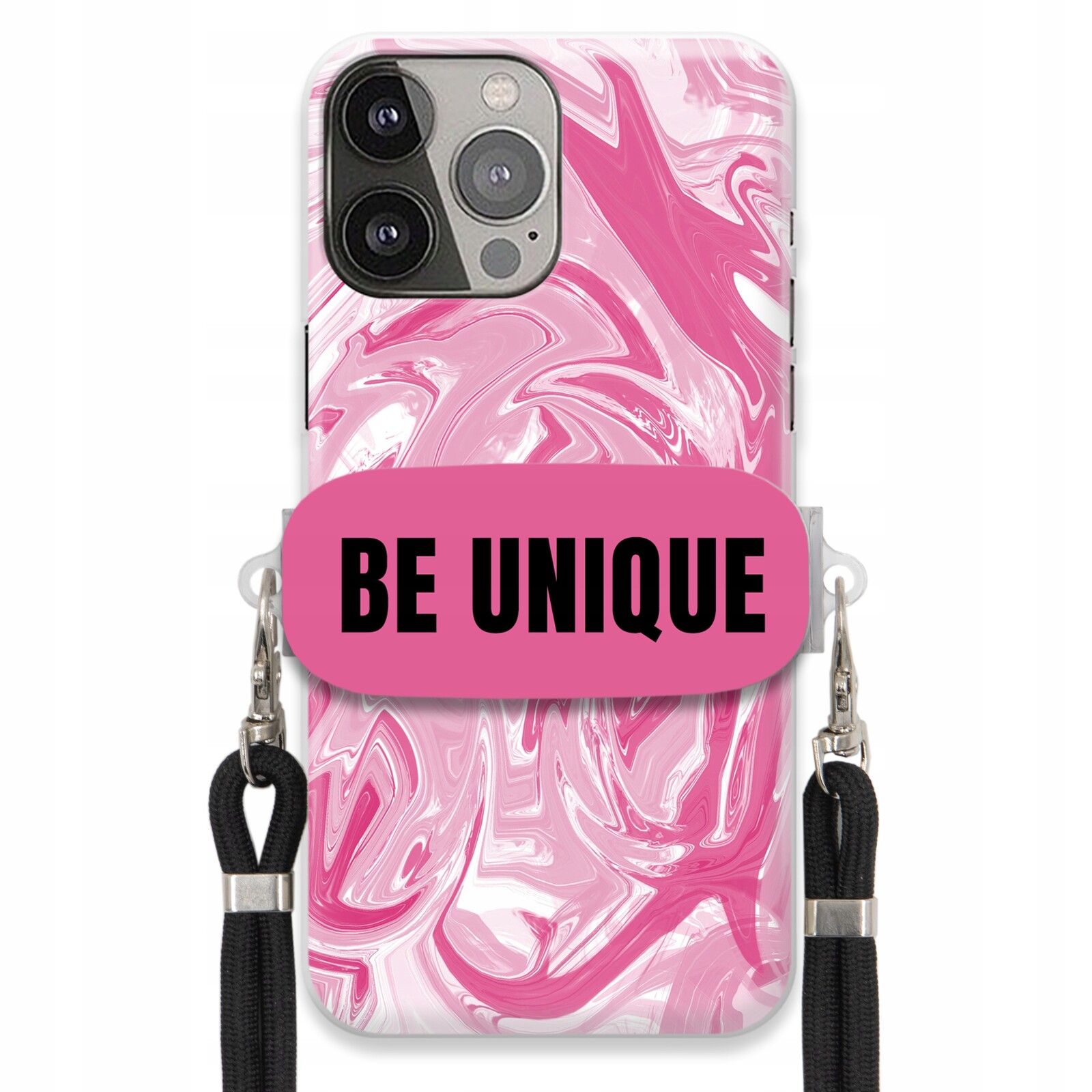 Pouzdro pro iPhone 13 Pro Max Case Uchytka Šňůrka Černá Růžová Mramorová Unikátní