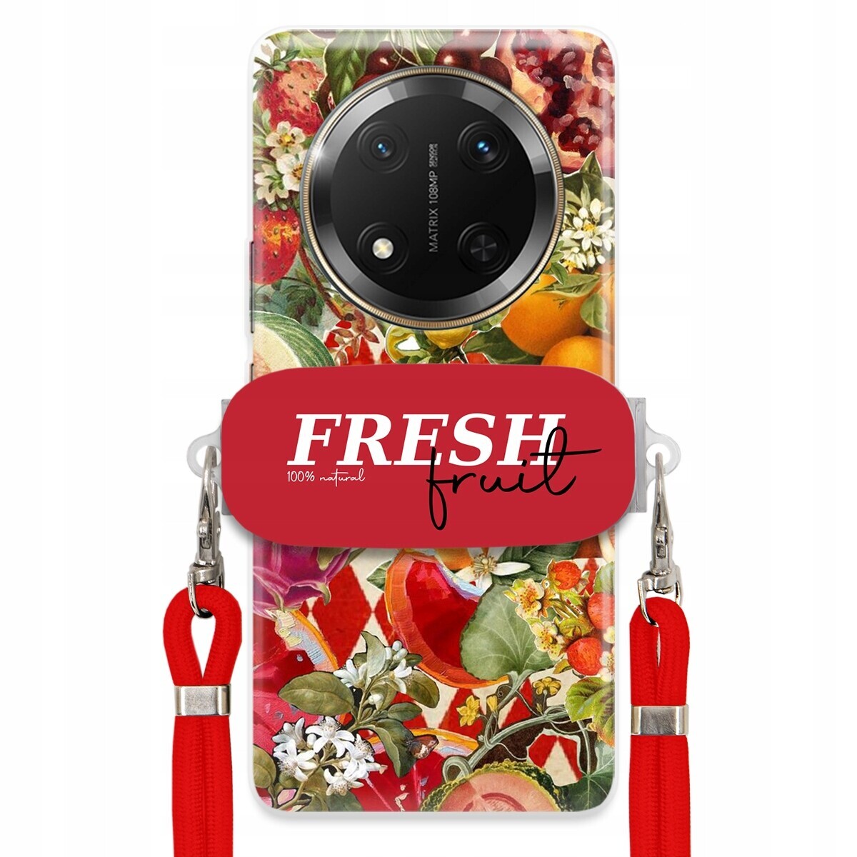 Pouzdro pro Honor Magic 7 Lite Červené Crossbody vodítko Držák Fresh Fruit