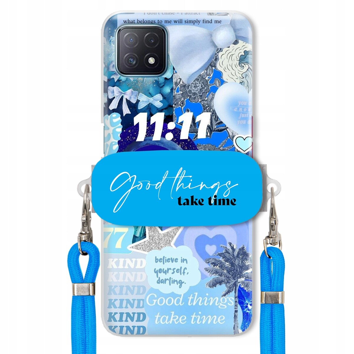 Pouzdro pro Oppo A72 5G Držák Crossbody vodítko Good Things Take Time Lata