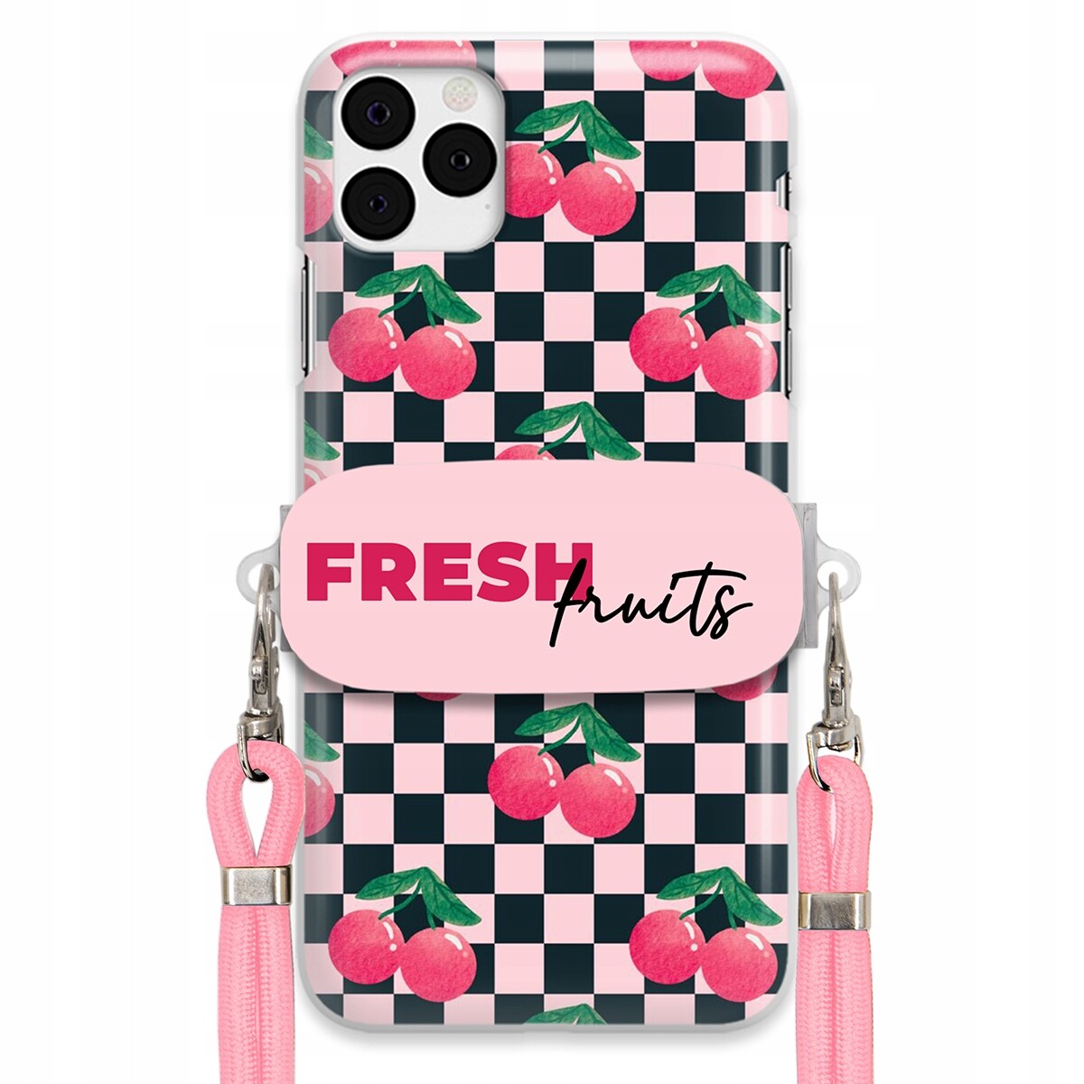 Pouzdro pro iPhone 11 Pro Růžové vodítko Funkční rukojeť Fresh Fruits Módní