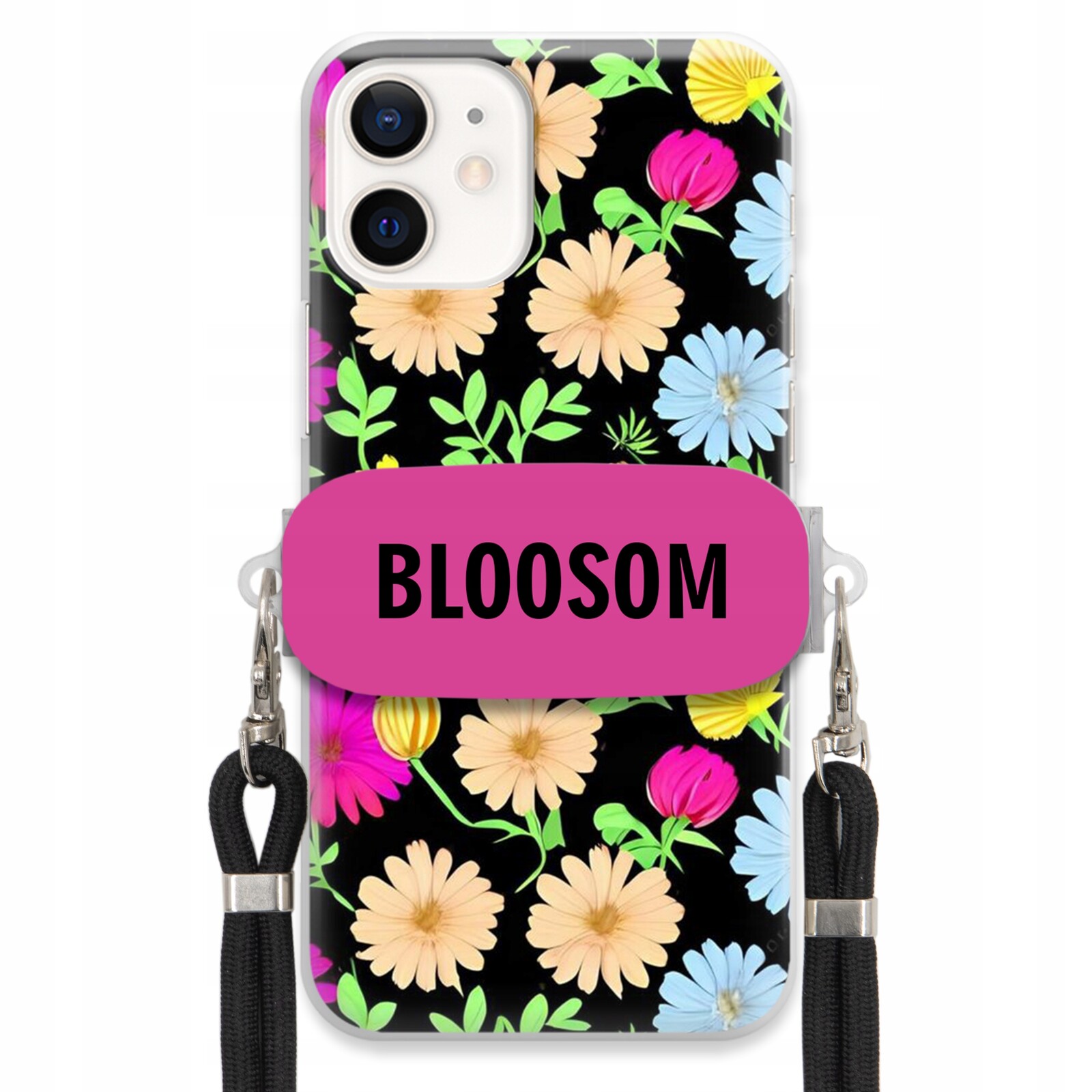 Pouzdro Držák Crossbody Pro iPHONE 12 Mini Kryt Case Květiny Bloosom Flower