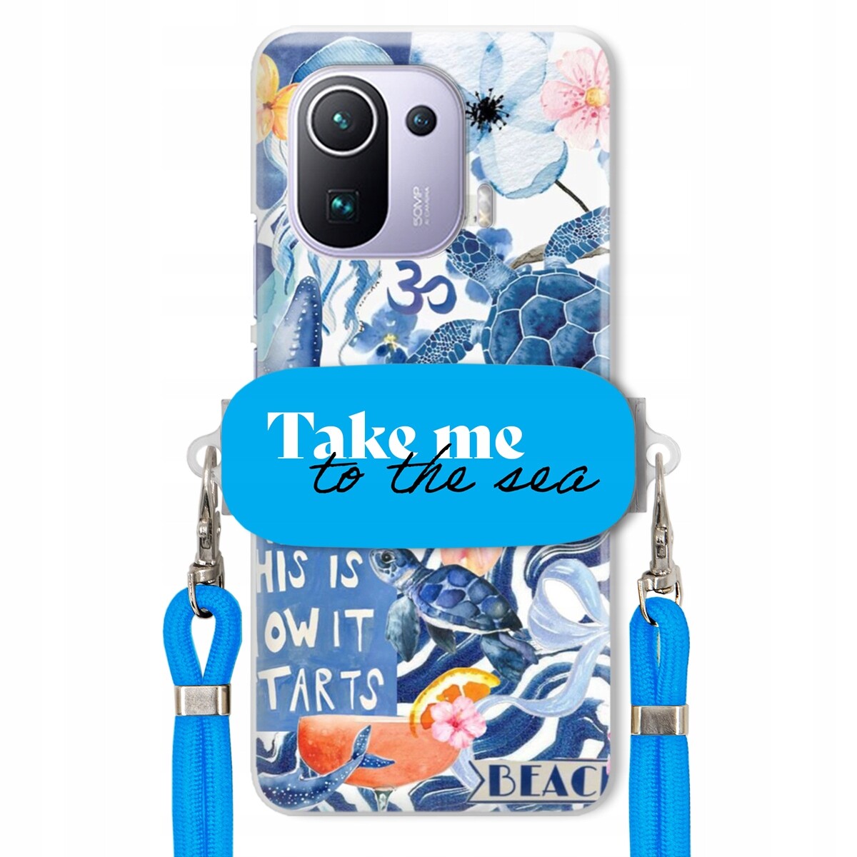 Pouzdro pro Xiaomi Mi 11 Pro Crossbody vodítko modré Držák Take Me To The Sea