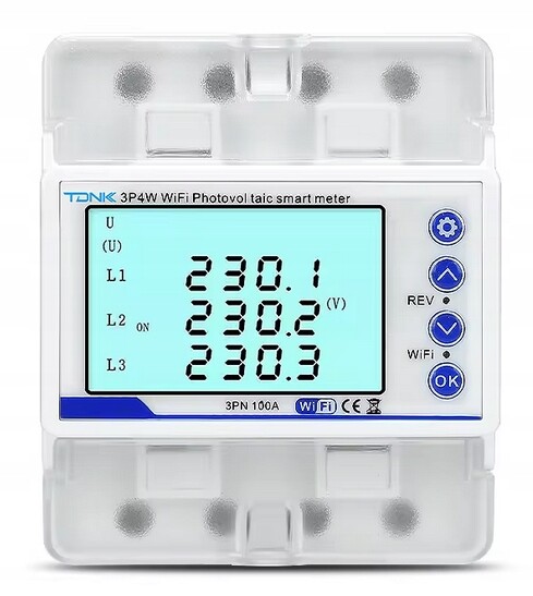 Tuya 3-fázový elektroměr 380V 100A WiFi obousměrná ochrana