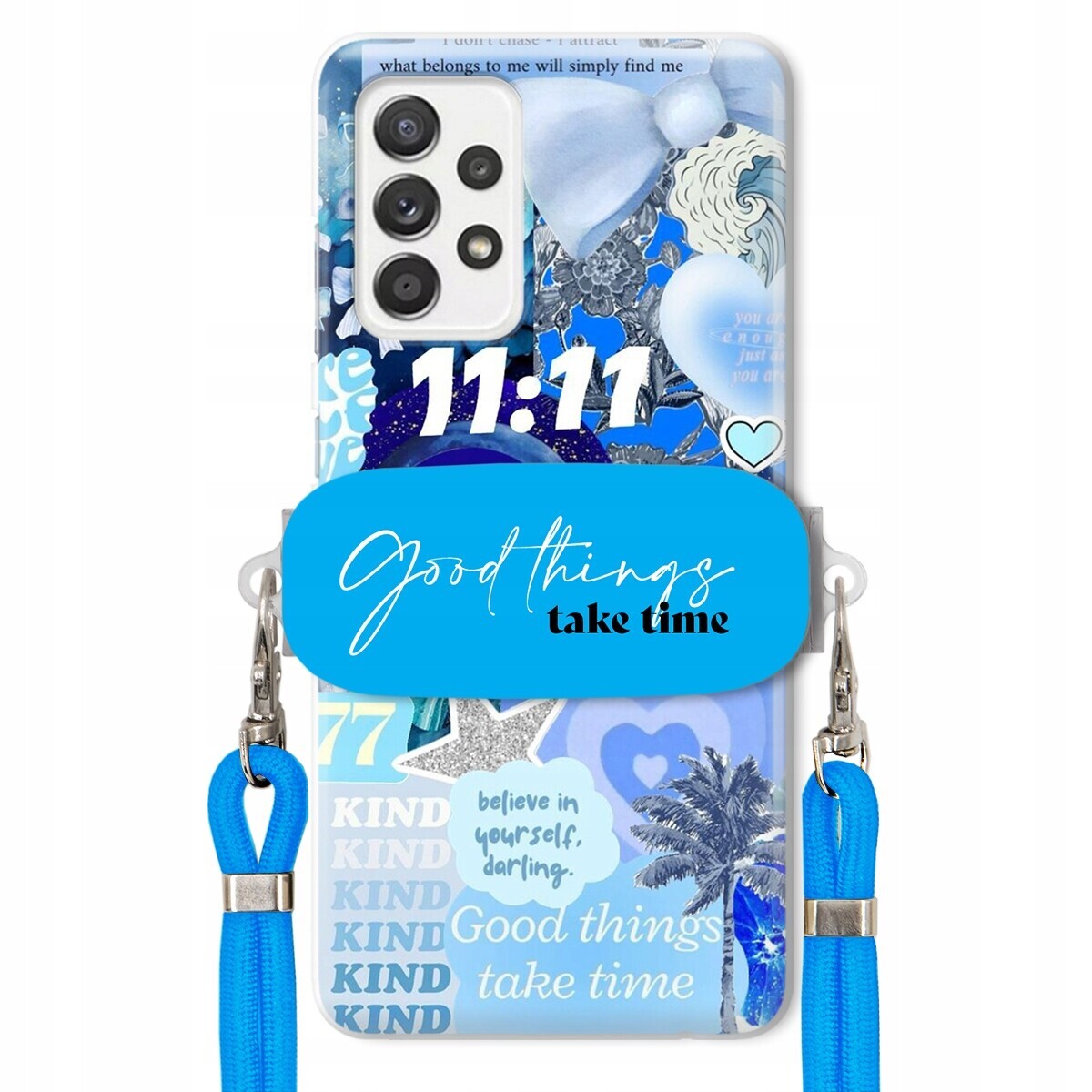 Pouzdro pro Samsung A52 Držák Crossbody vodítko Good Things Take Time Lata