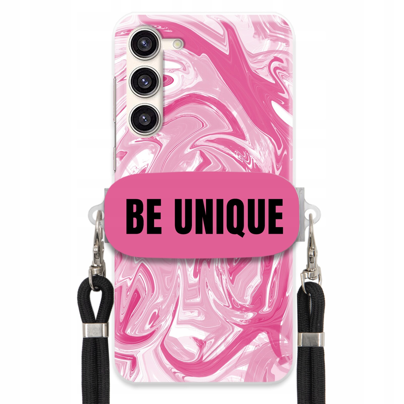 Pouzdro pro Samsung S23 Plus Case úchytka pro šňůrku Černá Růžová Mramorová Unique