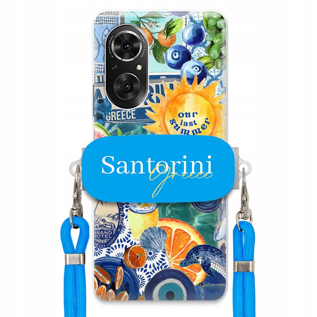 Pouzdro pro Huawei Honor 50 Se Modré Crossbody vodítko držák Santorini Sea