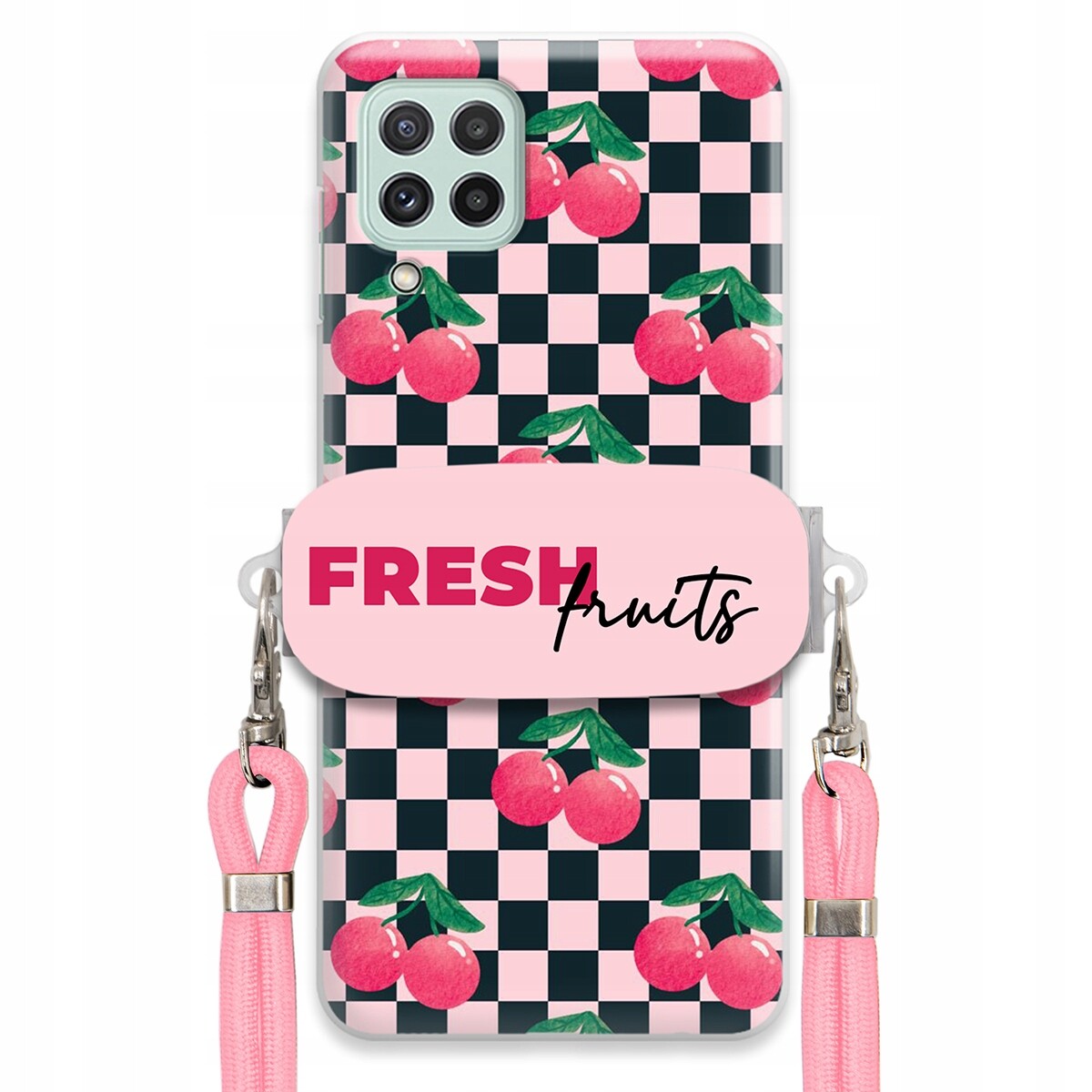 Pouzdro pro Samsung A22 5G Crossbody vodítko držák Šachovnice Fresh Fruits