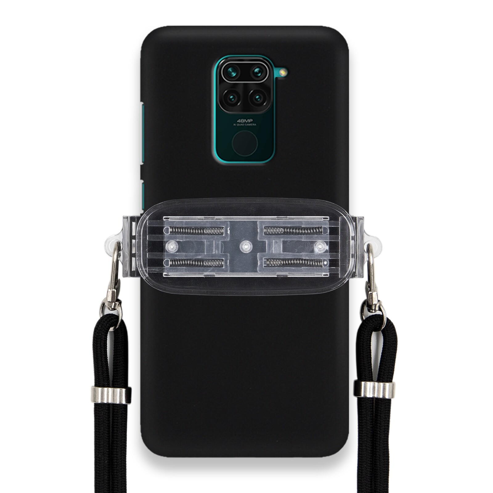 Pouzdro Pro Xiaomi Redmi Note 9 Pro Matný Case Univerzální Držák, Černá Šňůrka