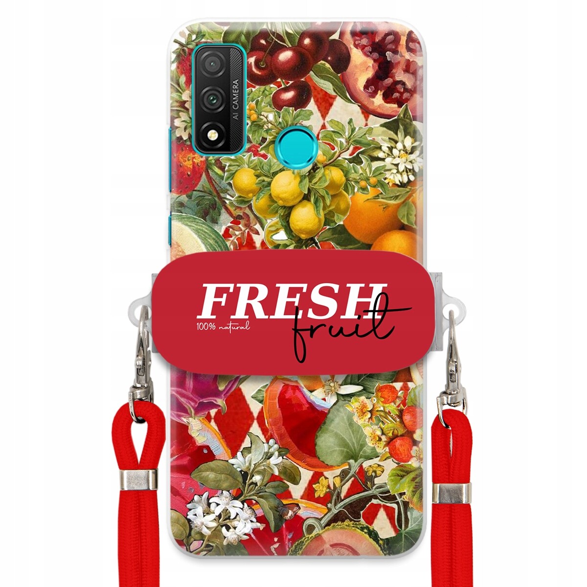 Pouzdro pro Huawei P Smart 2020 Červené vodítko Crossbody Držák Fresh Fruit