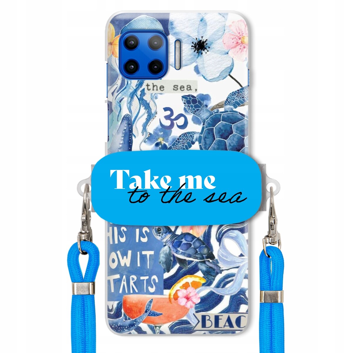 Pouzdro pro Motorola G 5G Plus Premium Vodítko modré Držák Take Me To The Sea