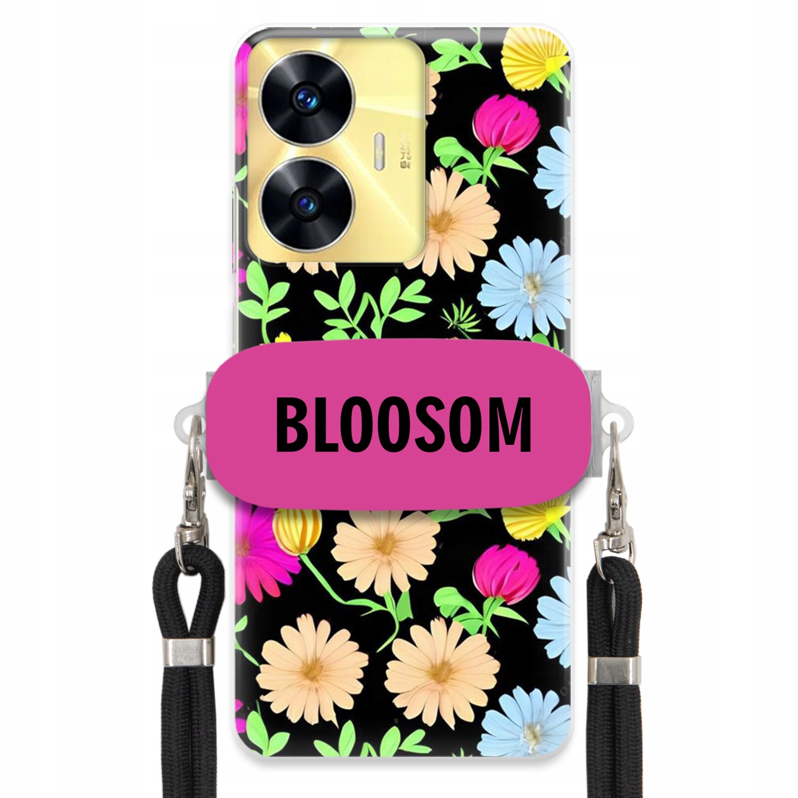 Pouzdro Crossbody Držák Pro Realme C55 Kryt Case Květiny Bloosom Flower