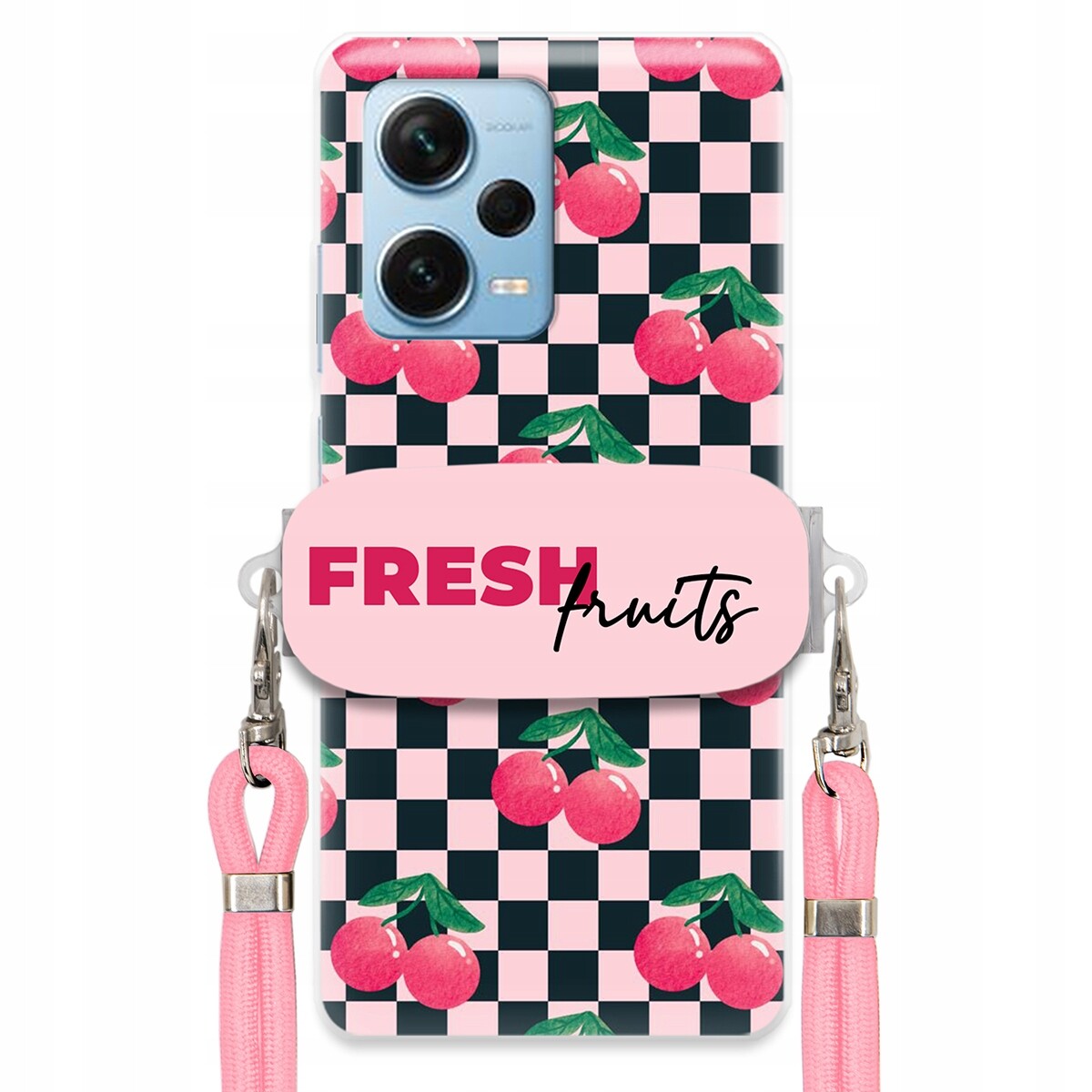 Pouzdro pro Xiaomi Redmi Note 12 Pro Plus Růžové vodítko držák Fresh Fruits