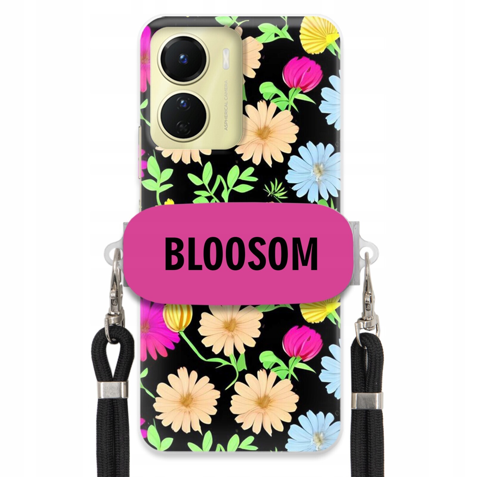 Pouzdro Crossbody Držák Pro Vivo Y16 4G Kryt Case Květiny Bloosom Flower