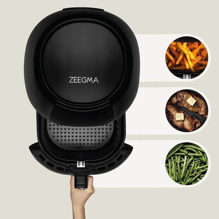 Velká Fritéza Air Fryer Ze-knapper Grand Black Fritéza Bez Oleje 7.7 L