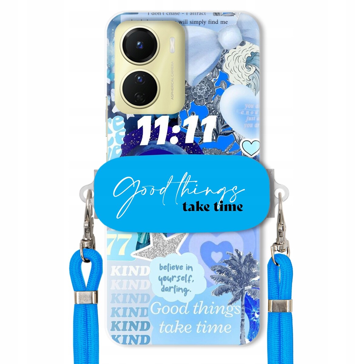 pouzdro na Vivo Y16 4G Držák Crossbody vodítko Good Things Take Time Lata