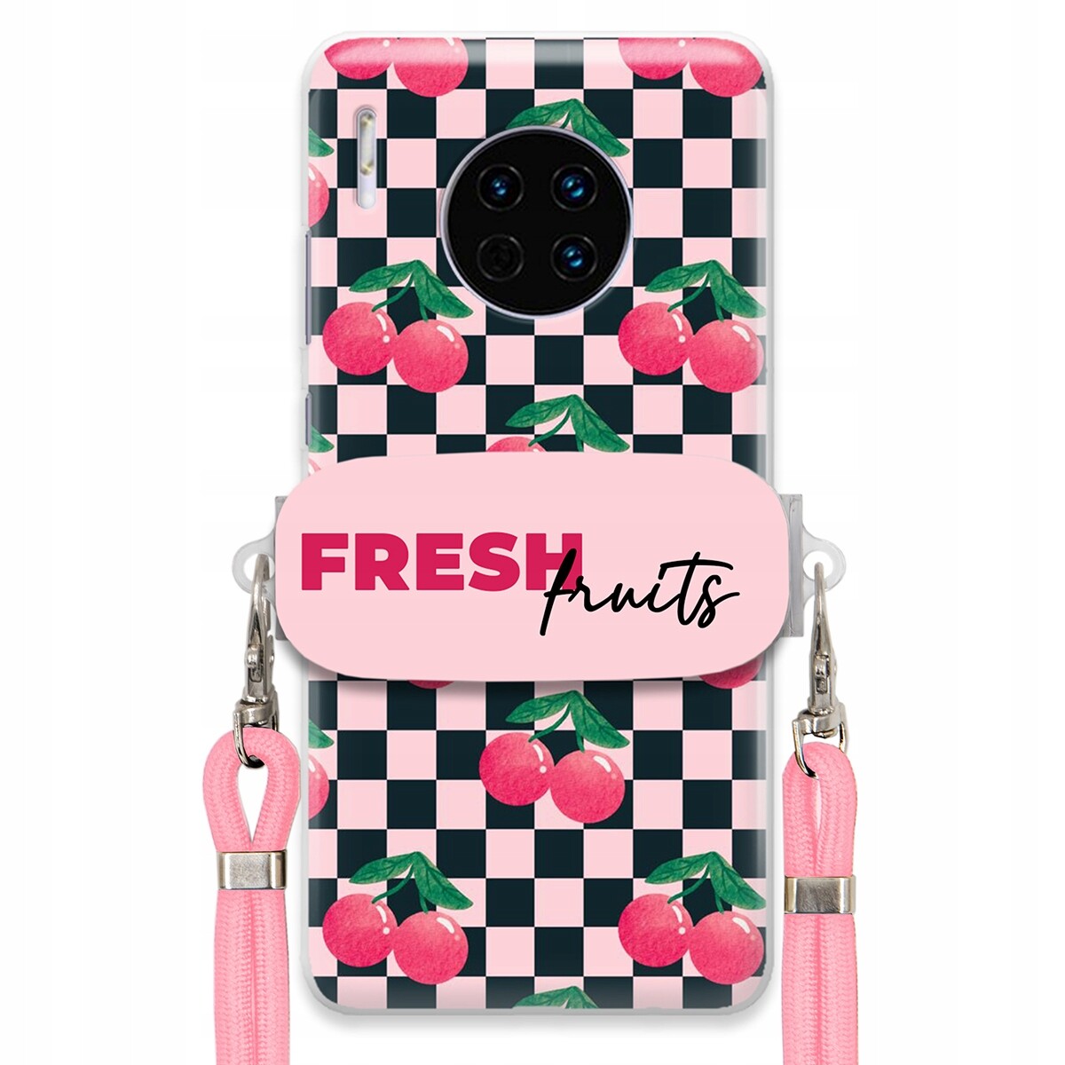 Pouzdro pro Huawei Mate 30 Crossbody vodítko držák Šachovnice Fresh Fruits