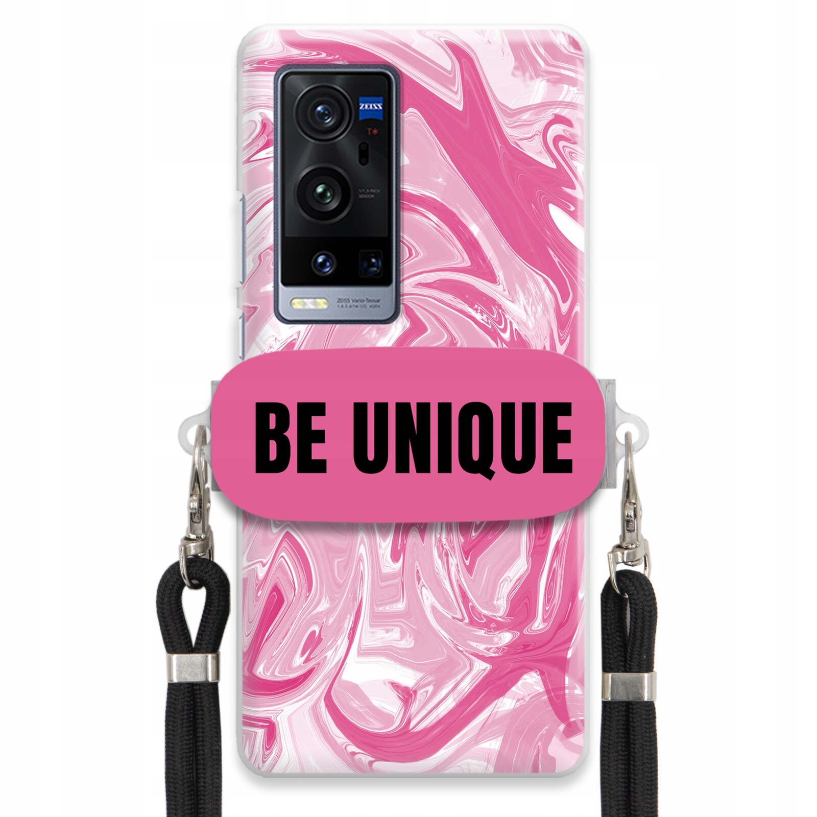 pouzdro na Vivo X60 Pro Plus Case Uchopovací šňůrka Černá Růžová Mramorová Unique