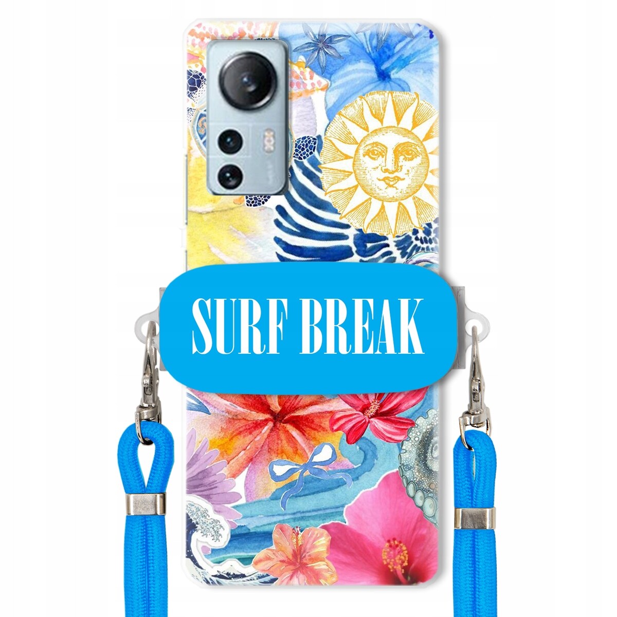 Pouzdro pro Xiaomi 12 Lite Crossbody vodítko modré držák Surf Break Dovolená
