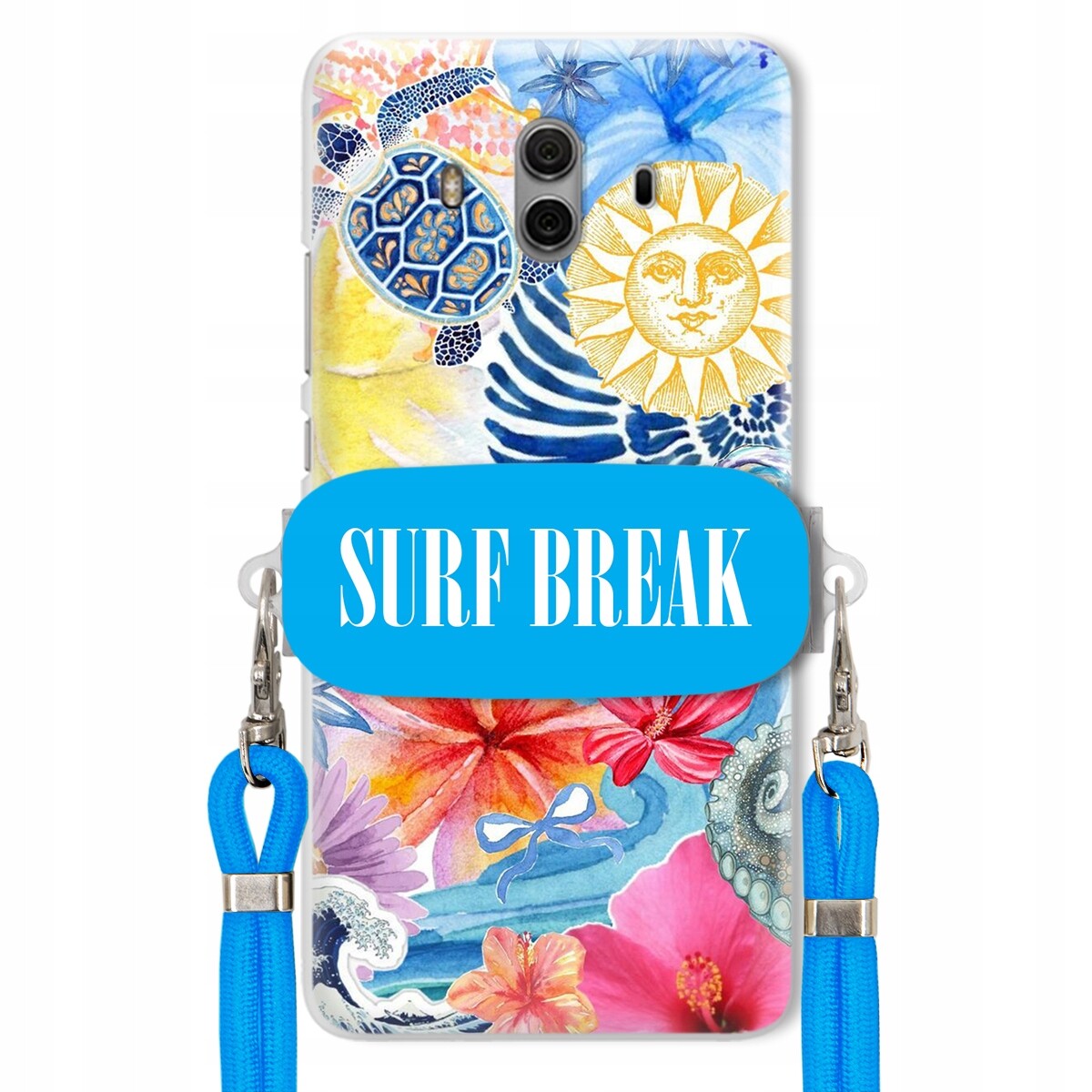 Pouzdro pro Huawei Mate 10 Crossbody vodítko modré držák Surf Break Dovolená