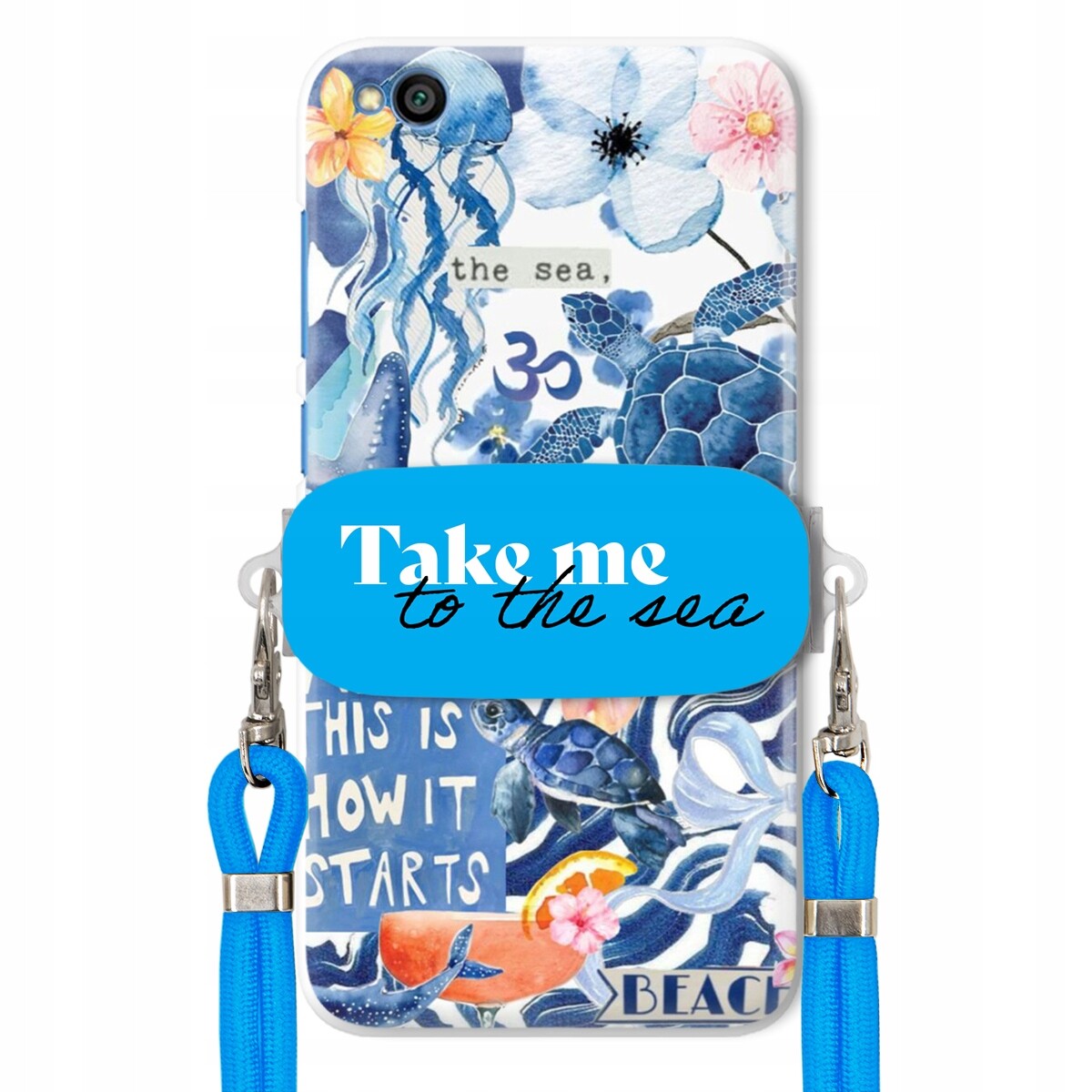 Pouzdro pro Xiaomi Redmi Go Premium Vodítko modré Držák Take Me To The Sea
