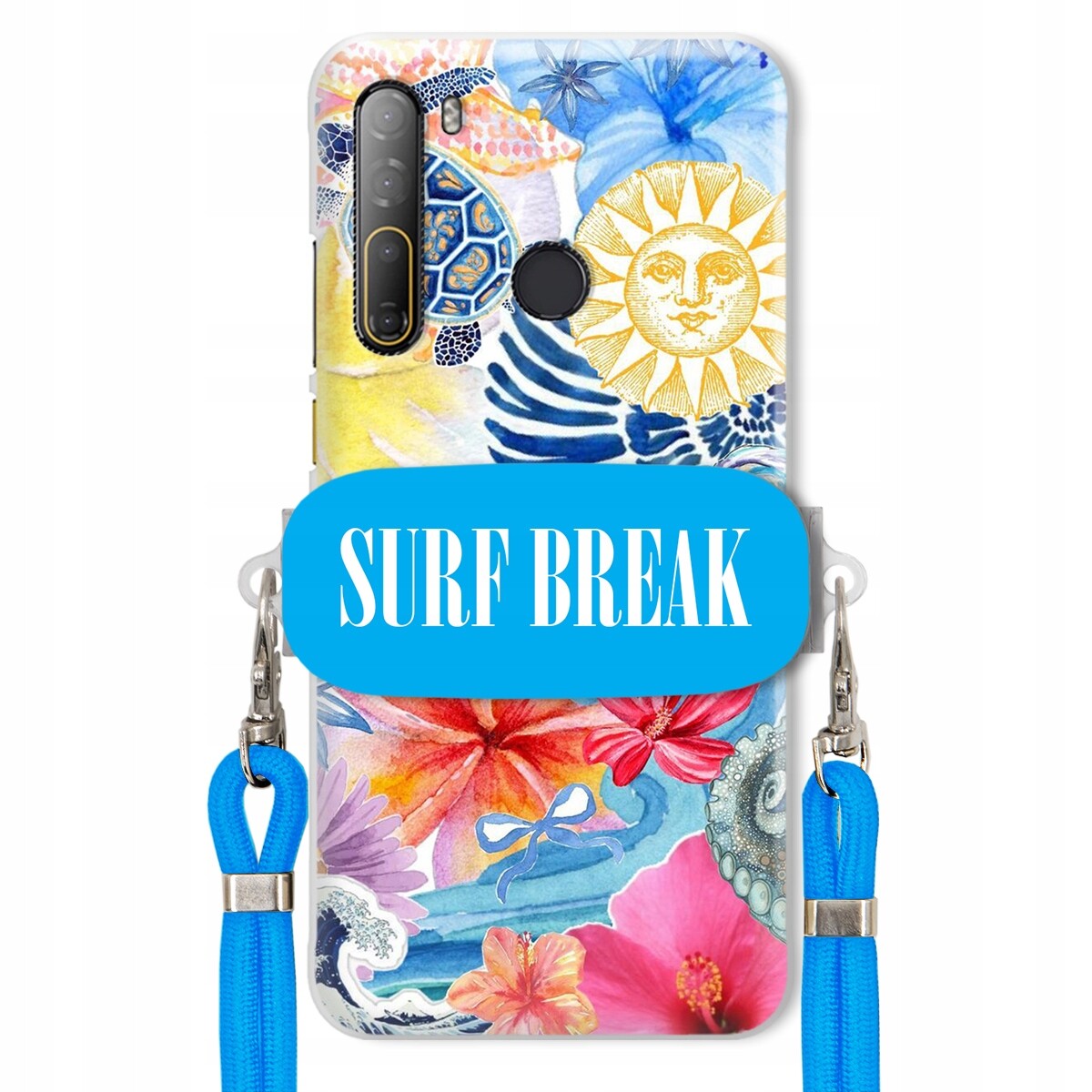 Pouzdro pro Htc Desire D20 Pro Crossbody vodítko modré Držák Surf Break Dovolená