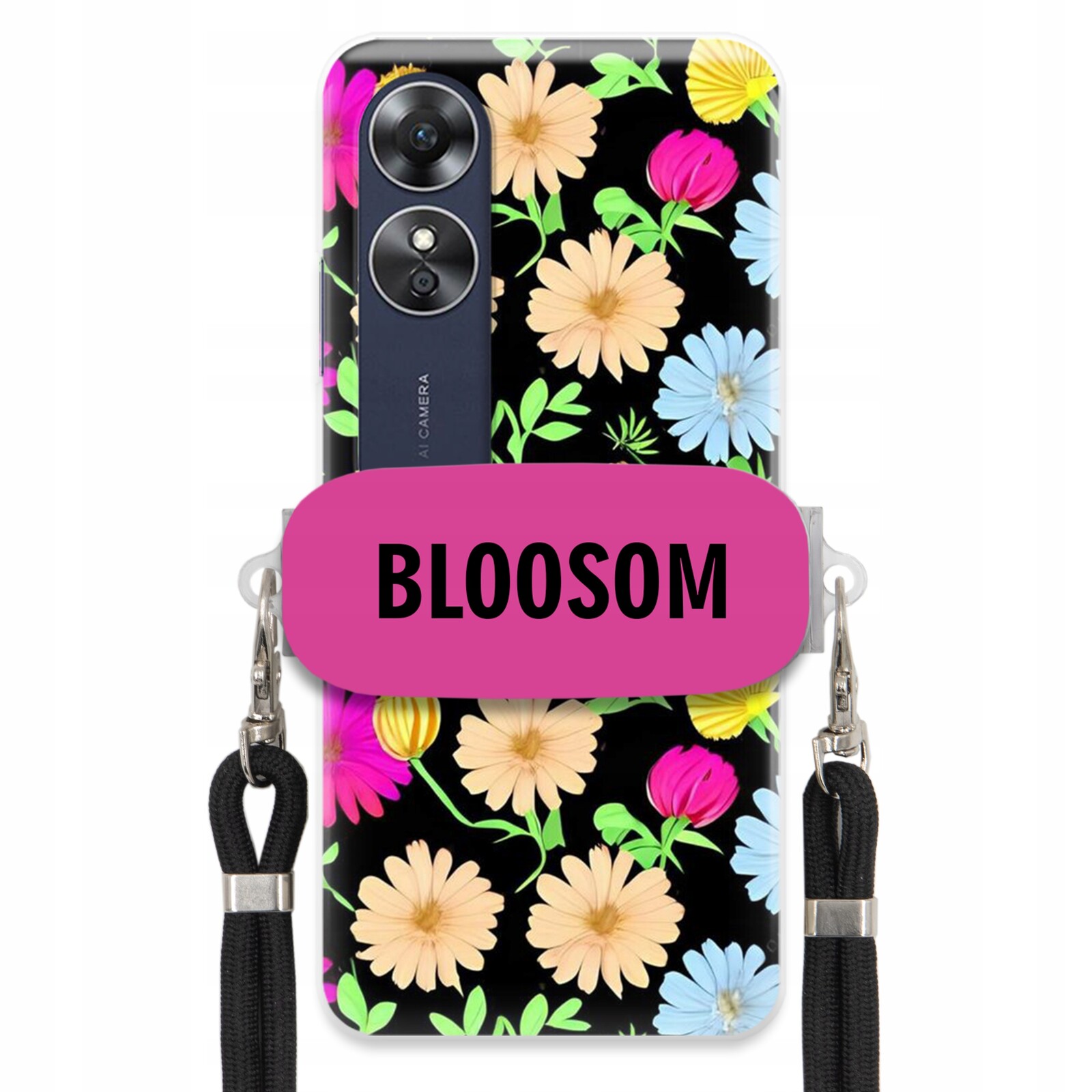 Pouzdro Crossbody Držák Pro Oppo A17 Kryt Case Květiny Bloosom Flower