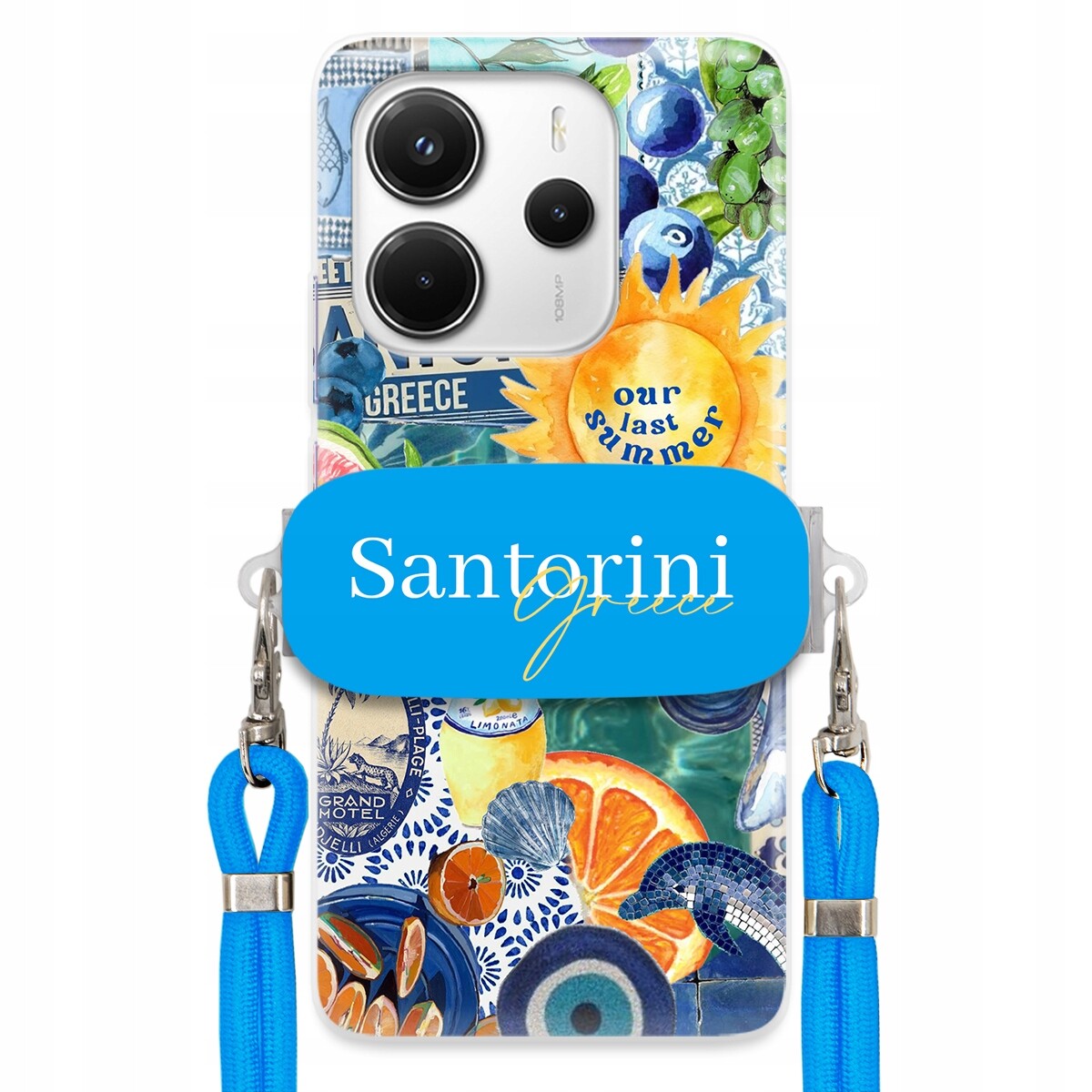 Pouzdro pro Xiaomi Redmi Note 14 4G Modré vodítko Crossbody+ Držák Santorini