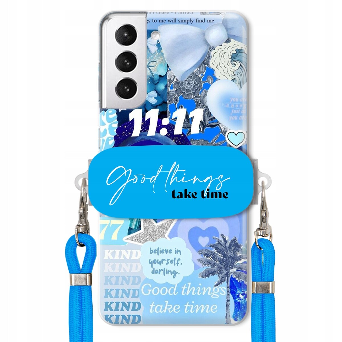 Pouzdro pro Samsung S21 Plus Držák Crossbody vodítko Good Things Take Time