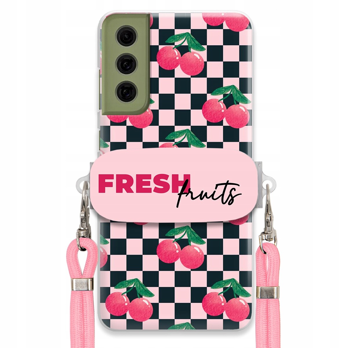 Pouzdro pro Samsung S21 Fe Crossbody vodítko Držák Šachovnice Fresh Fruits