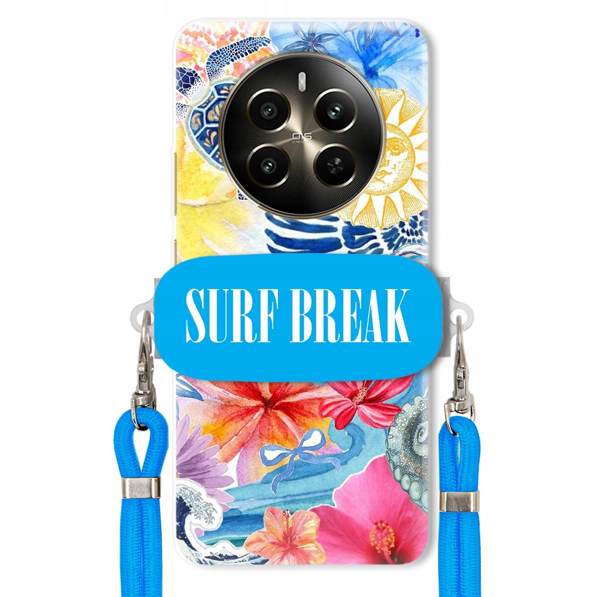 Pouzdro pro Realme 12 Plus 5G Crossbody vodítko modré držák Surf Break Lata