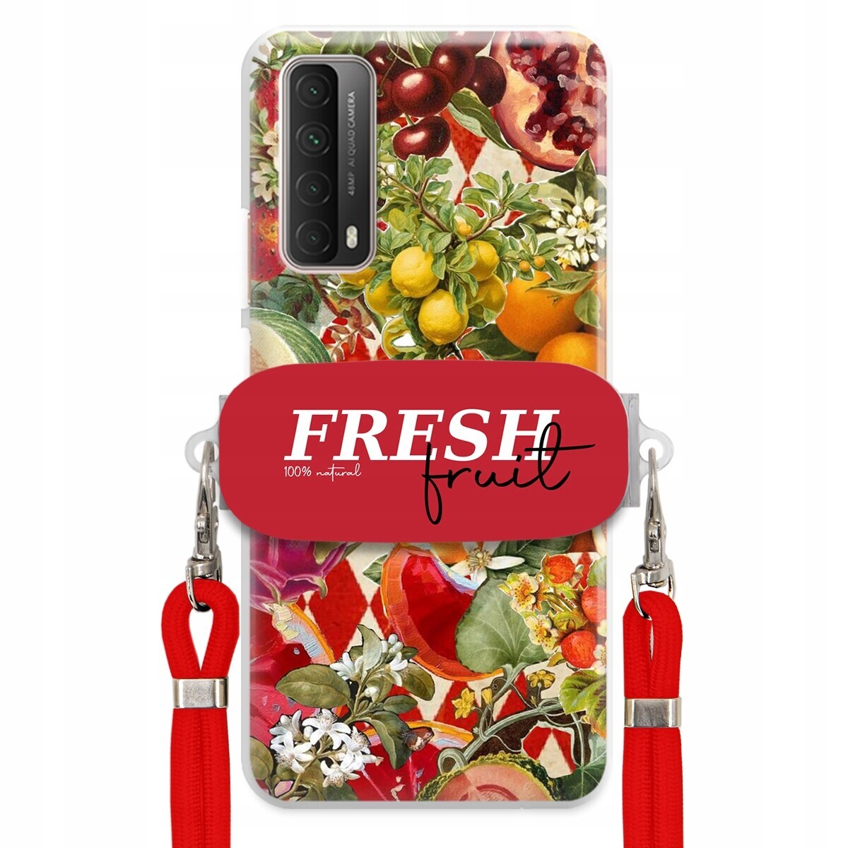 Pouzdro pro Huawei P Smart 2021 Červené Crossbody vodítko Držák Fresh Fruit