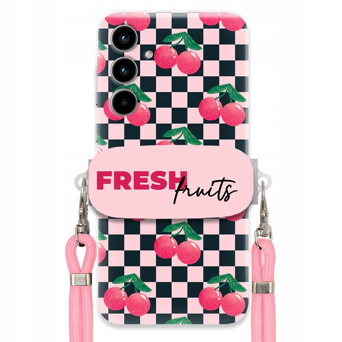 Pouzdro pro Samsung A35 5G Crossbody vodítko držák Šachovnice Fresh Fruits