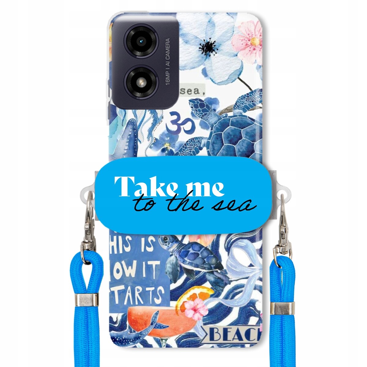 Pouzdro pro Motorola G04 Premium Vodítko modré Držák Take Me To The Sea