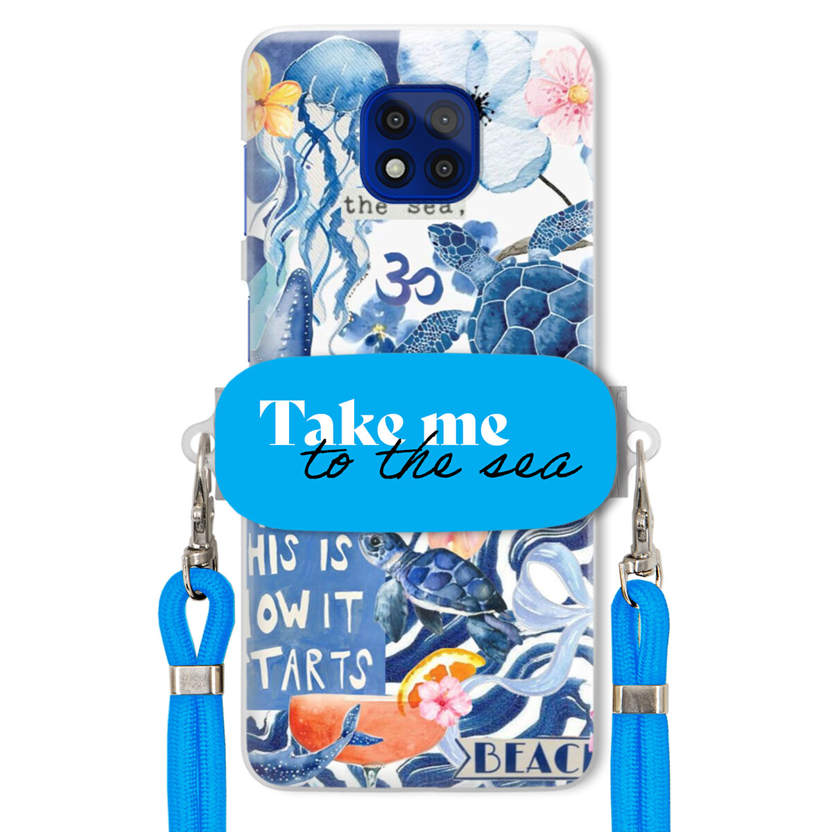 Pouzdro pro Motorola G Power 2021 Premium Vodítko Blue+ Držák Take Me To The Sea