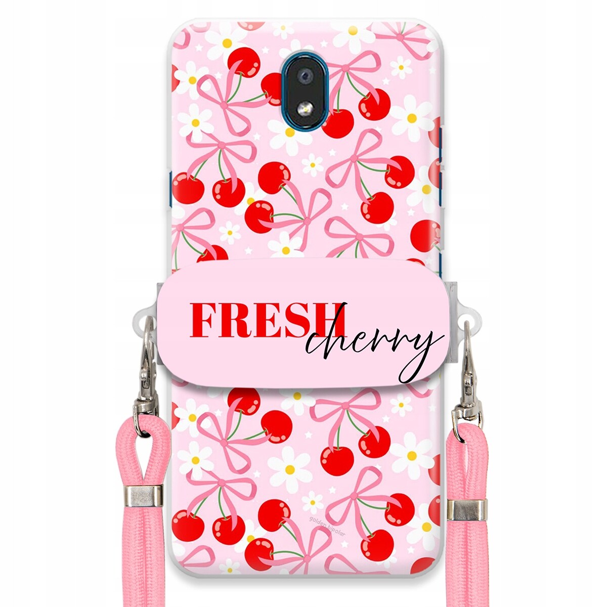 Pouzdro pro Lg K30 2019 Case Držák Šňůrka Růžová Cherry Třešničky Mašličky