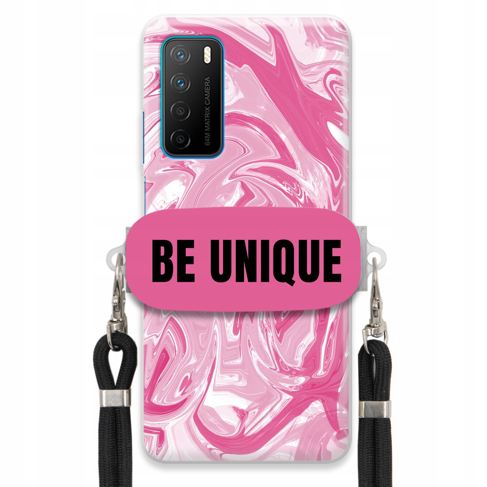 Pouzdro pro Huawei Honor Play 4 Case Uchytky Šňůrka Černá Růže Mramor Unikátní