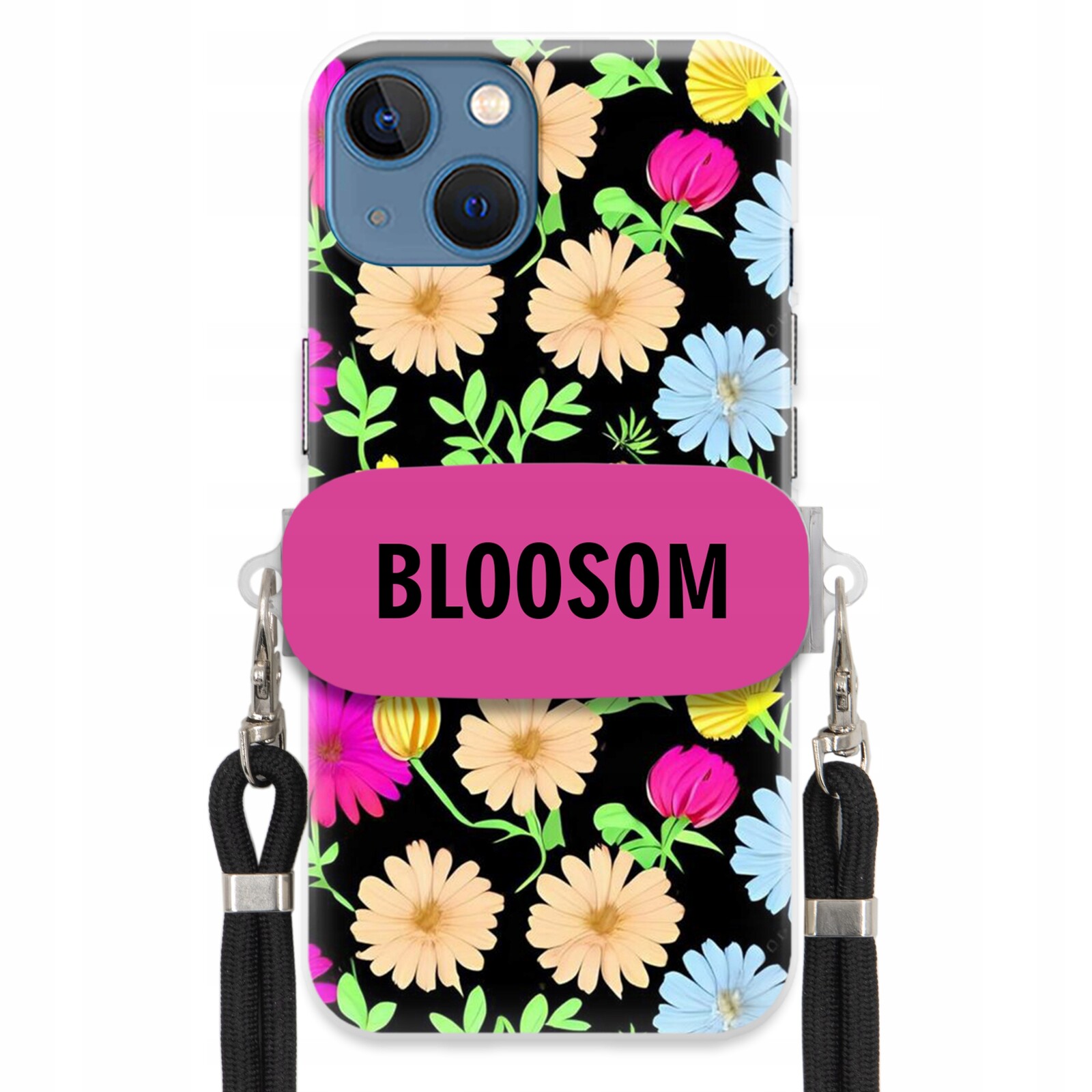 Pouzdro Crossbody Držák Pro Iphone 15 Kryt Case Květiny Bloosom Flower