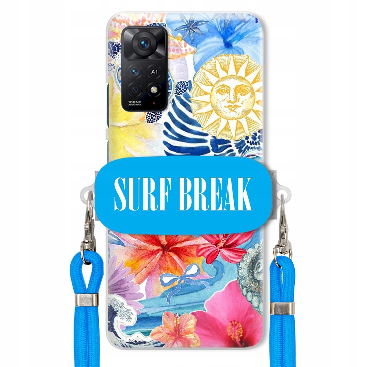 Pouzdro pro Xiaomi Redmi Note 11 Pro Plus 5G Crossbody Blue Držák Surf Break