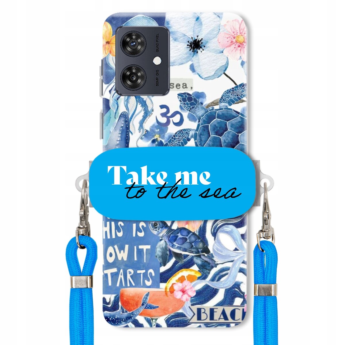 Pouzdro pro Motorola G54 5G Premium Vodítko modré Držák Take Me To The Sea