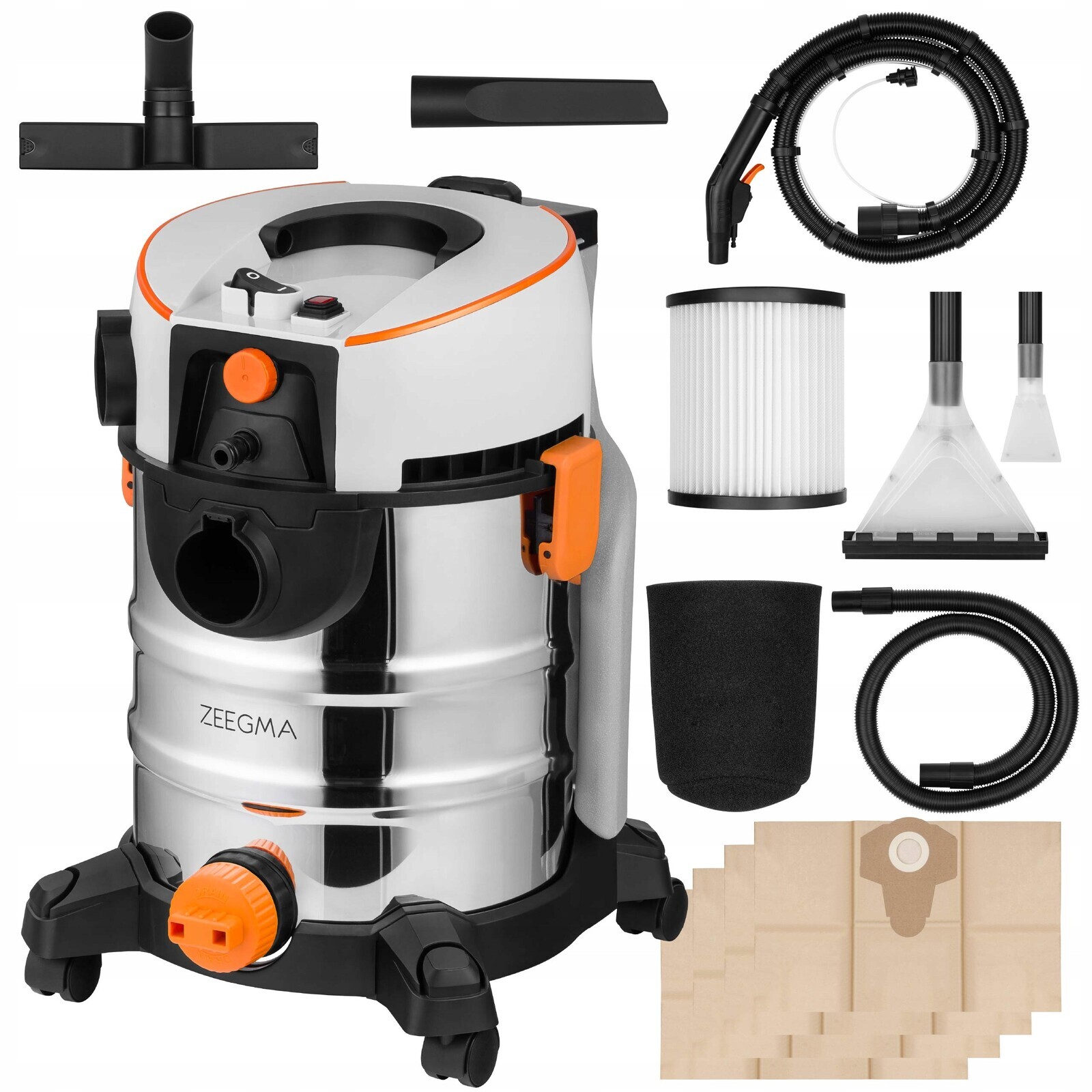 Vysavač 3v1 Čalounění Koberce Mokro-Sucho Velká síla Sáčky