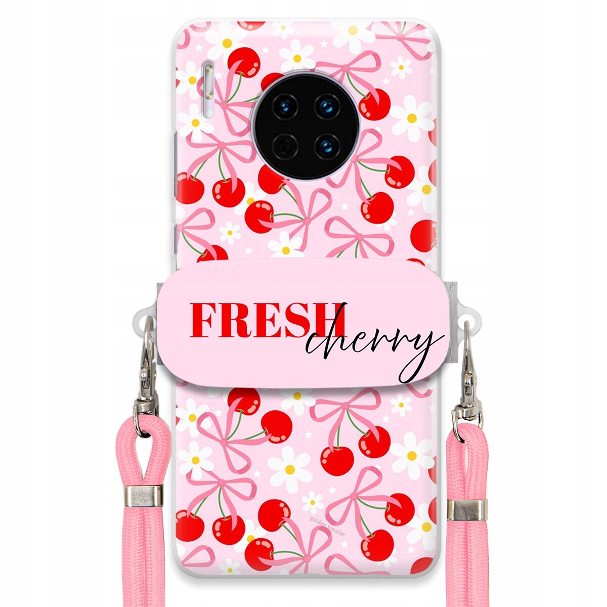 Pouzdro pro Huawei Mate 30 Case Držák Šňůrka Růžová Fresh Cherry Mašle