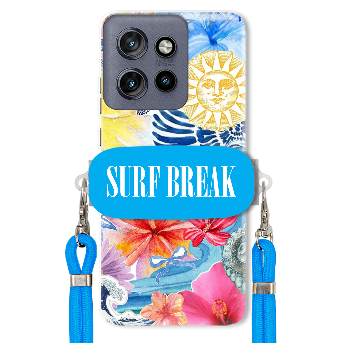 Pouzdro pro Motorola Edge 50 Neo Modré vodítko držák Surf Break Léta