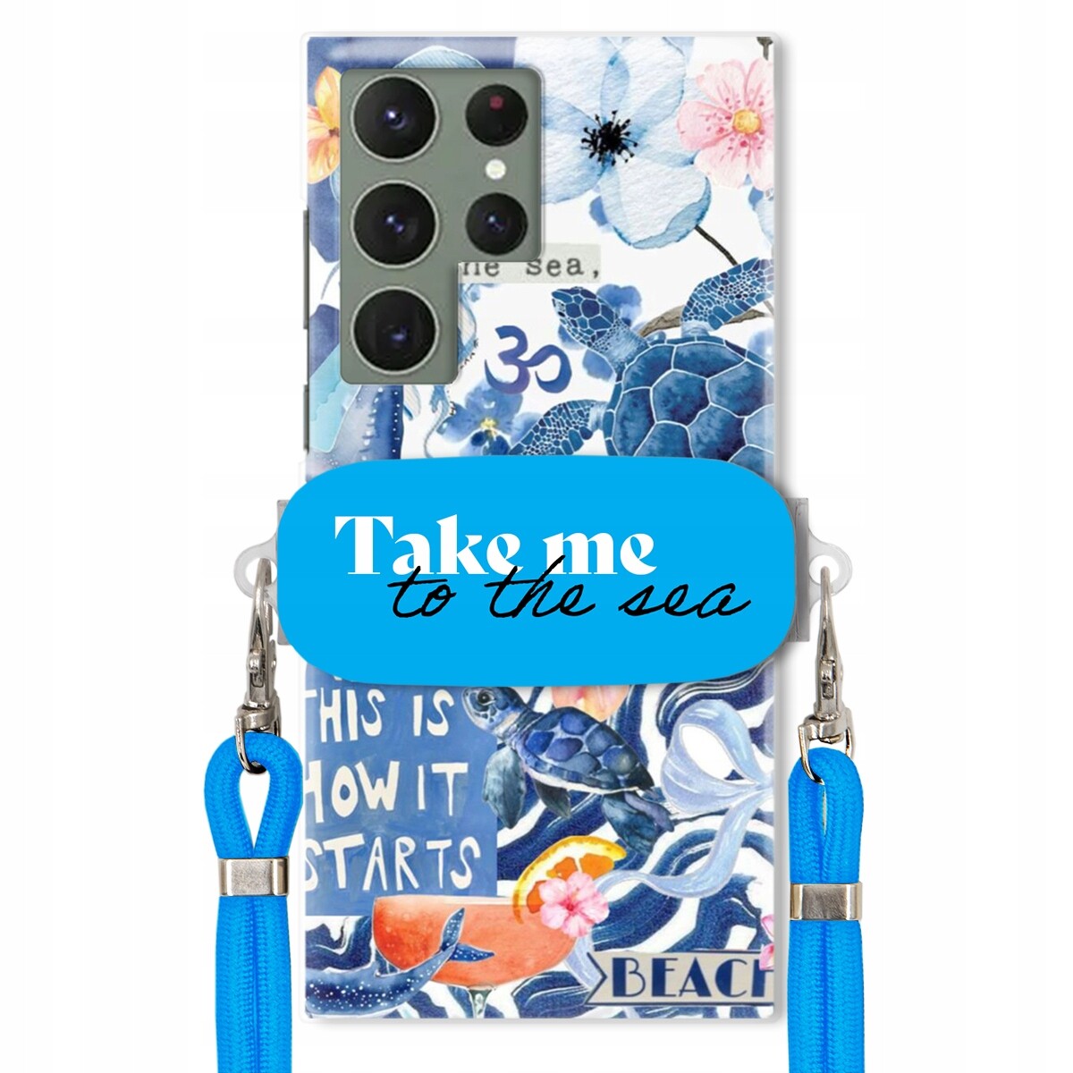 Pouzdro pro Samsung S23 Ultra Premium Vodítko Blue Držák Take Me To The Sea