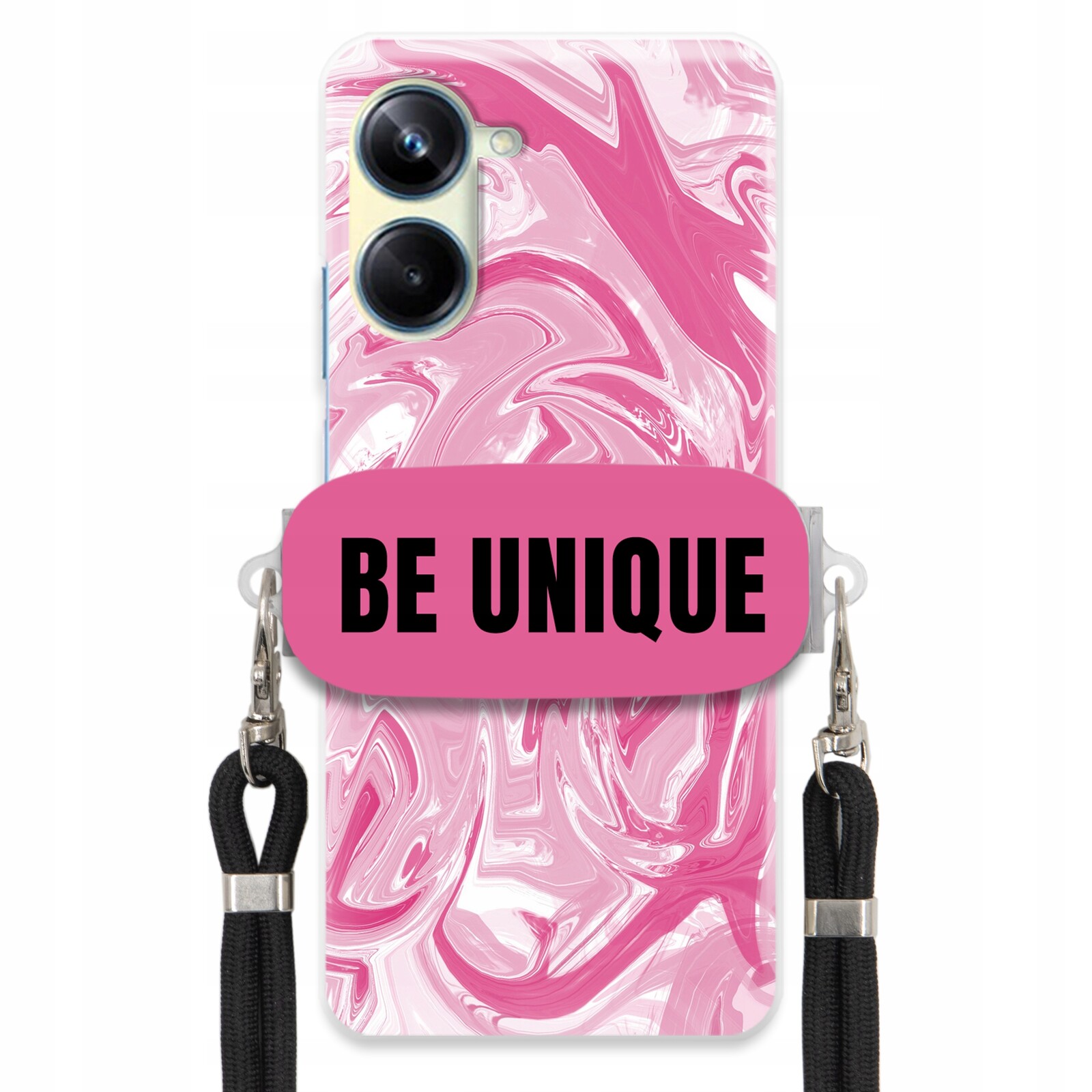 Pouzdro pro Realme 10 Pro 5G Case Uchytky Šňůrka Černá Růžová Mramorová Unikátní