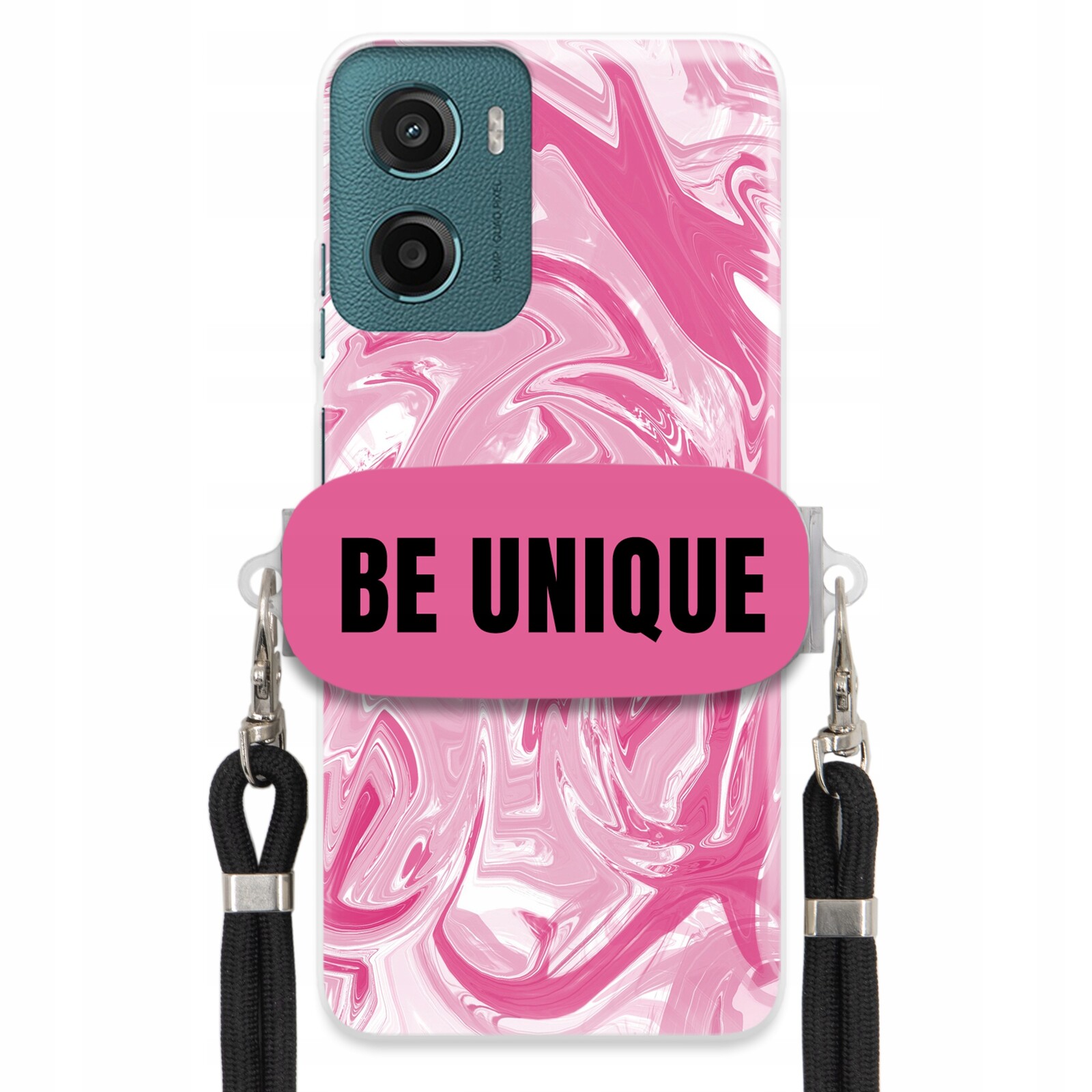 Pouzdro pro Motorola G05 Case úchytka pro šňůrku Černá Růžová Mramorová Be Unique